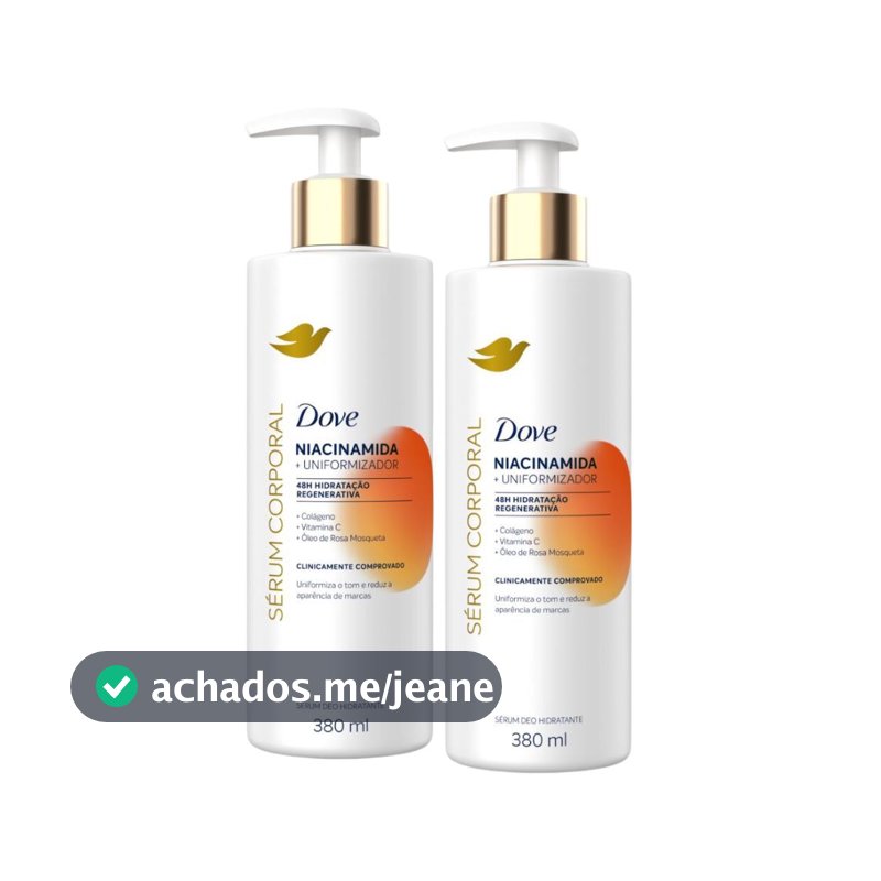 Kit 2 Dove Sérum Hidratante Corporal Niacinamida Uniformizador 380ml