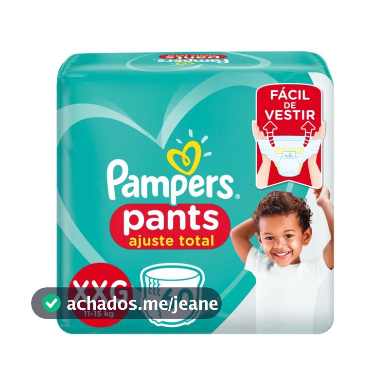 Fralda Infantil Pampers Pants Ajuste Total XXG Com 60 Unidades