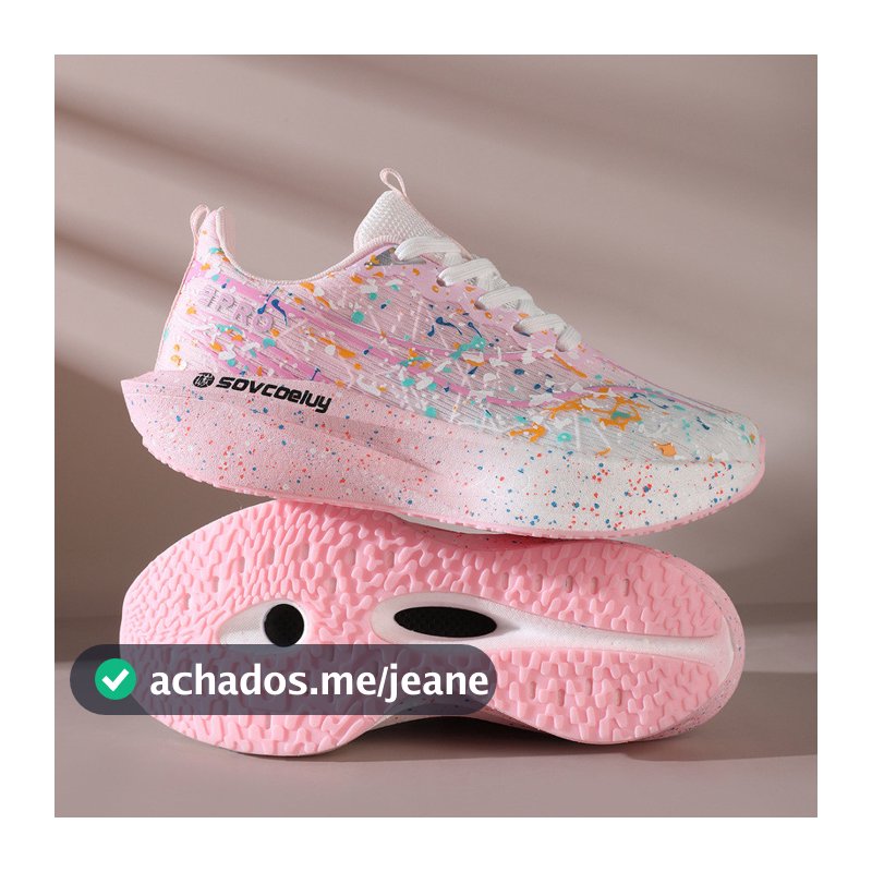 Tênis De Corrida Profissional Feminino Para Maratona Com Placas De Carbono . Noturno Brilhante Masculino