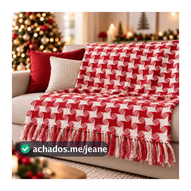 Manta Para Sofá Natal Estrela Gigante 100% Algodão Protetor Decoração Natal