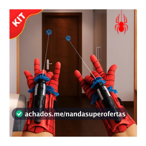 Luva Lança Teia HO MEM A RANHA(COM CORDINHA)  Brinquedo Infantil