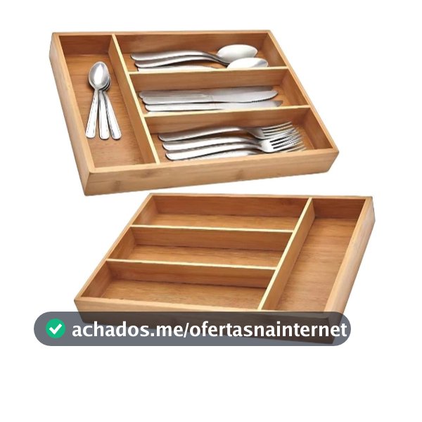 Porta Talheres Bambu 4 Divisórias Organizador Para Gavetas Bandejas De Tabuas Para Frios e Aperitivos