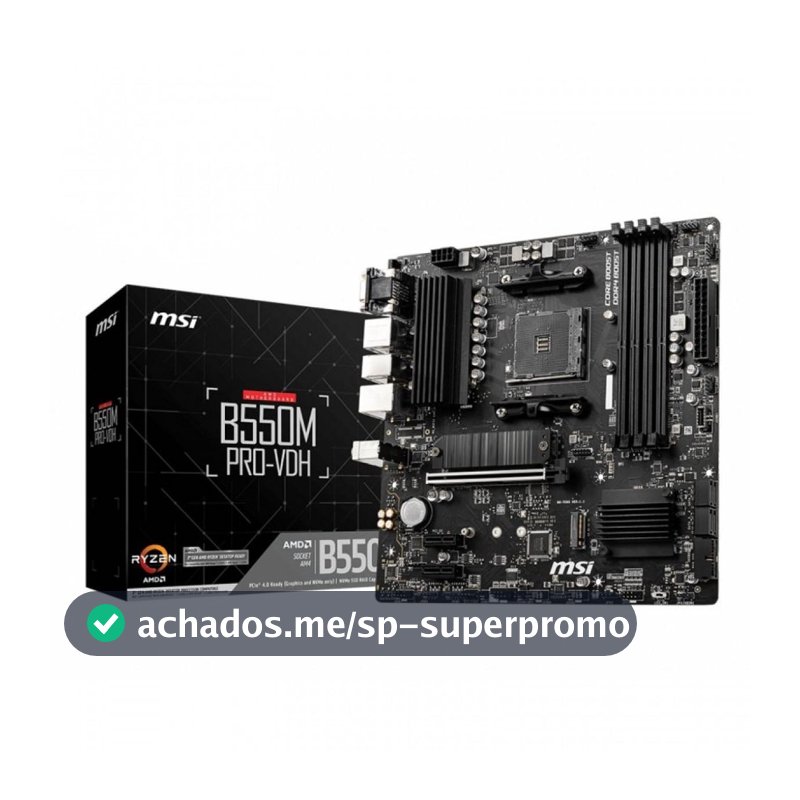 Placa Mãe MSI B550M PRO-VDH, Chipset B550, AMD AM4, mATX, DDR4, B550M PRO-VDH