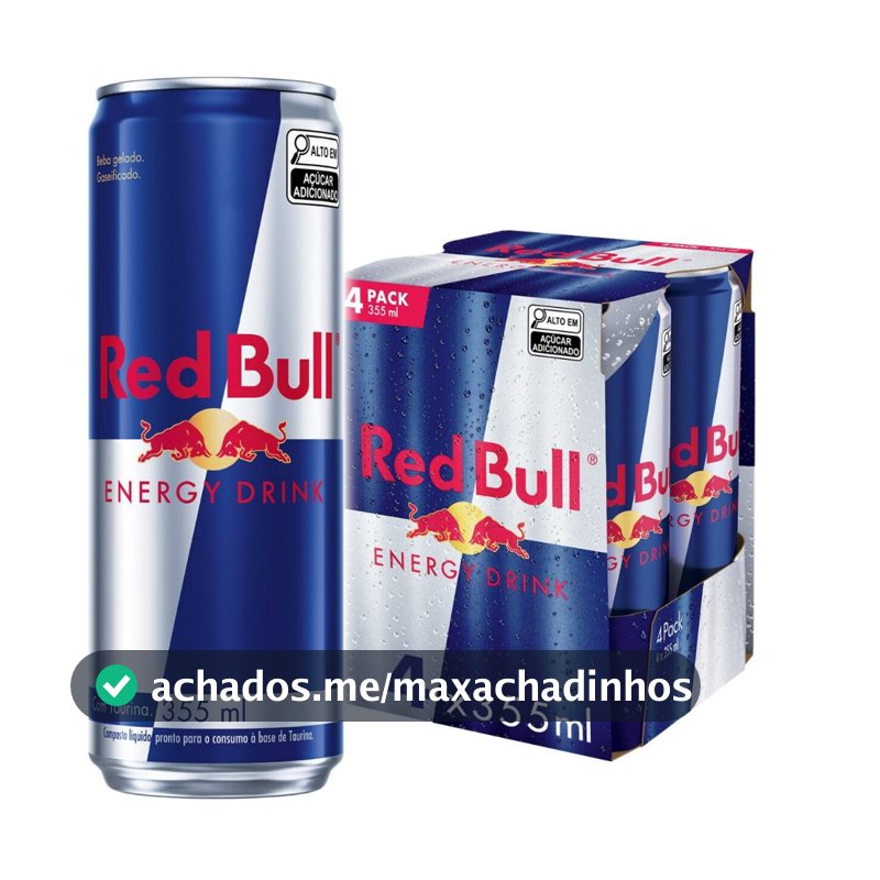 Pack de 4 latas Red Bull Energético, Energy Drink, 355ml