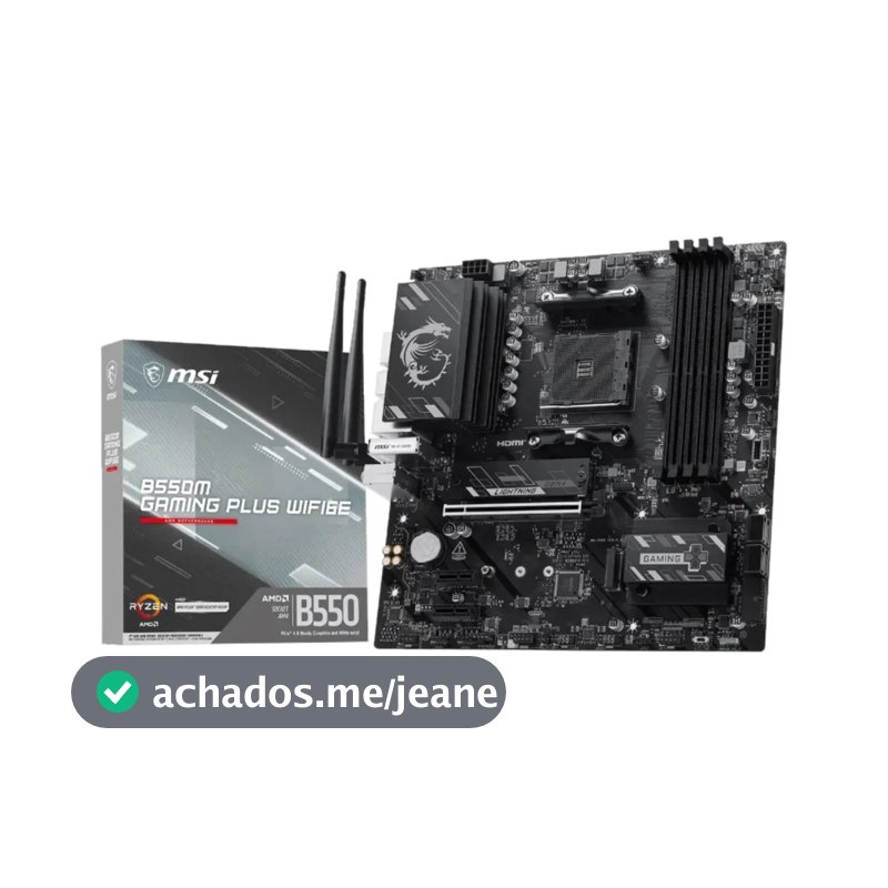 PLACA MÃE MSI B550M GAMING PLUS WIFI 6E, AMD AM4, MATX, WF/BLT, DDR4, BLACK