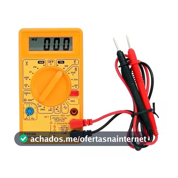 Multímetro Digital DT-830 com bateria e ponta de teste (SEM BIPE)