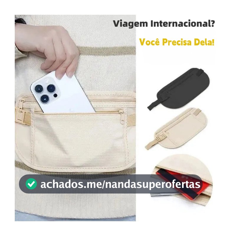 2/1 PCS Pochete Doleira Antifurto Nylon Impermeável Porta Celular Dinheiro Segurança Viagem Academia Carnaval Balada