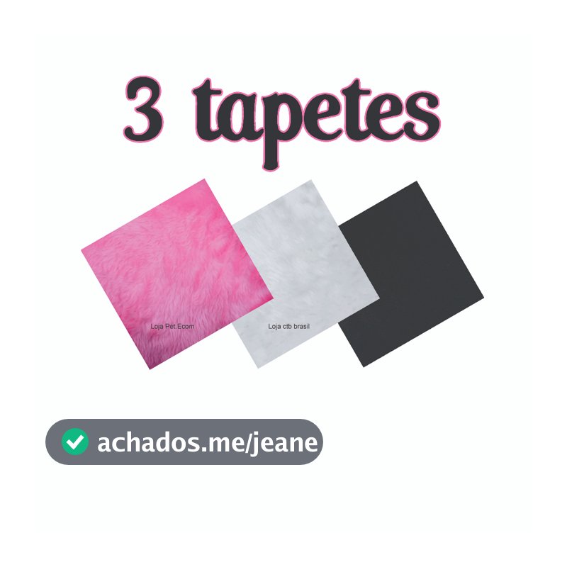 Kit 3 Tapetes de Pelúcia Para Foto Produtos Manicure Unhas Decoração