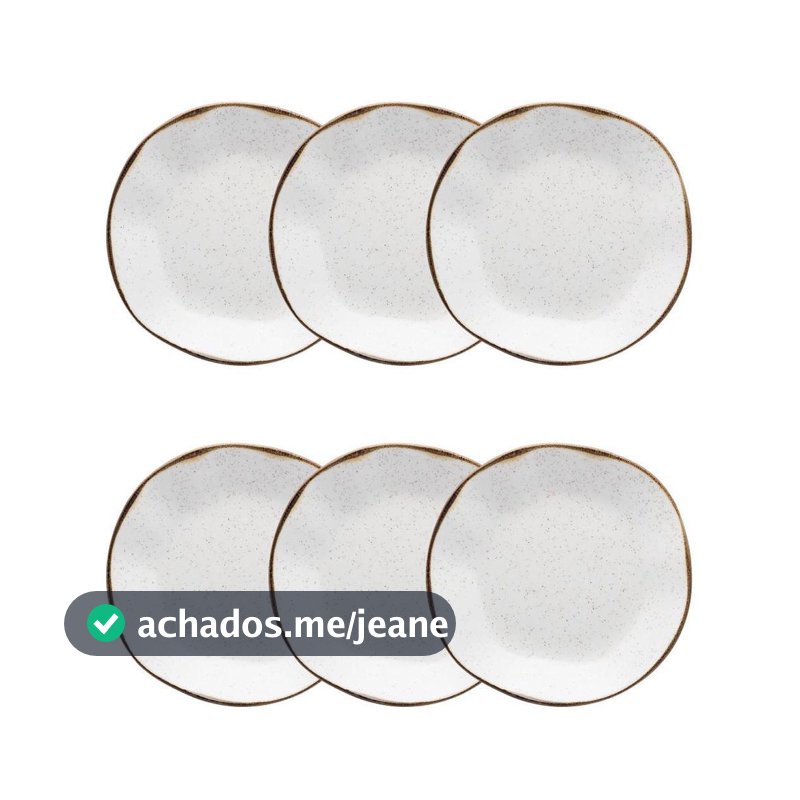 Jogo de 6 Pratos Fundos 22,5cm Oxford Ryo Maresia