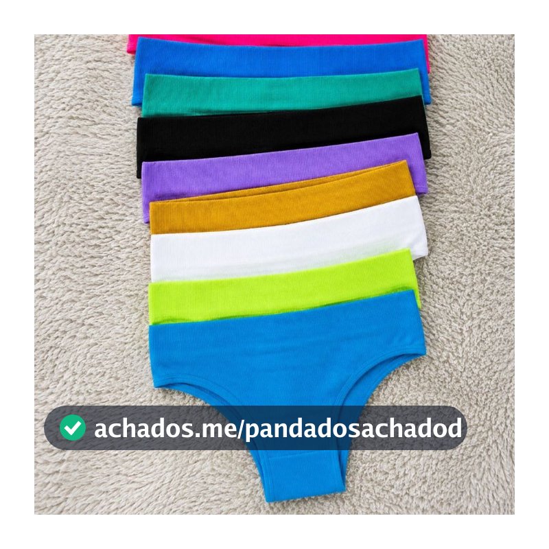 Kit Calcinha Tanga Canelada sem costura pala dupla