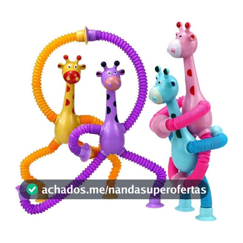 1/2/4 Girafas Estica Gruda Pop Tubo Sensorial Flexível Brinquedo Infantil
