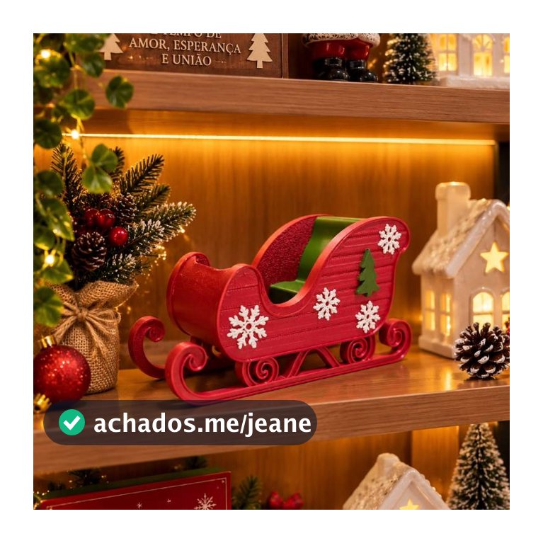 Enfeite de Natal Trenó de Papai Noel Decoração Natalina para Casa Mesa e Estante