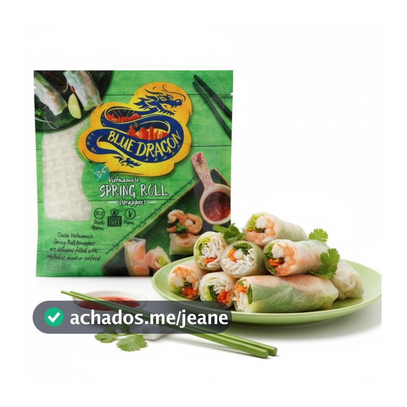 Folha de Arroz Blue Dragon Vegano Sem Glúten 134g