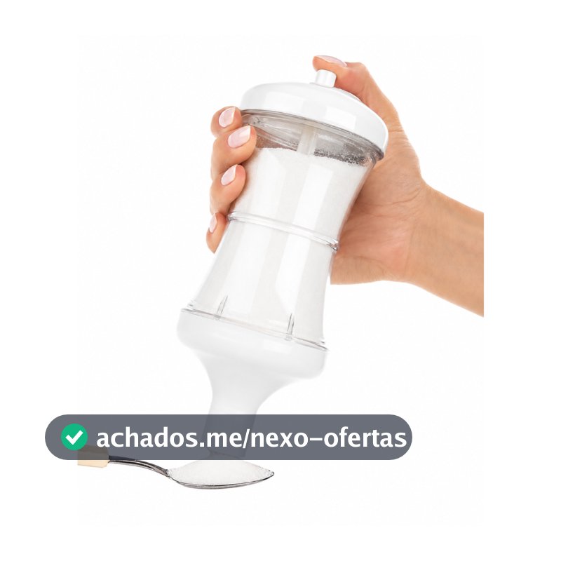 Açucareiro Botão Dosador na Medida Certa Com Base Cores Branco Preto e Cinza