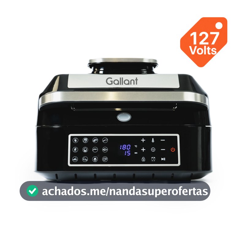 Fritadeira Elétrica Air Fryer 12 Em 1 Barbecue Gallant 6,5L One-Touch GFE06 127V (GFE06BTA-PT127)