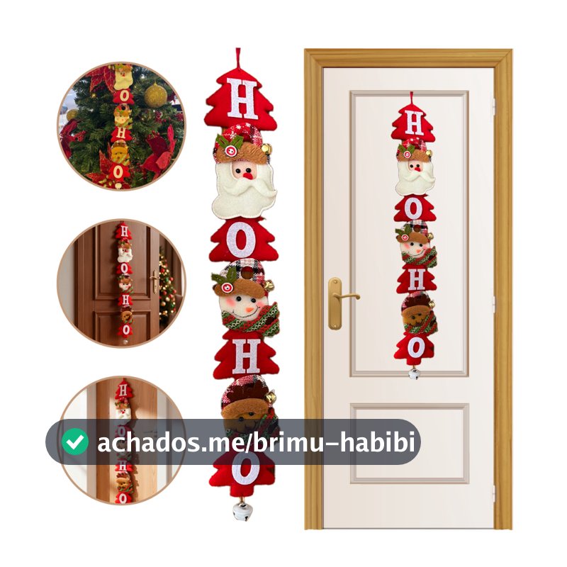 Enfeite Pendente De Natal Porta Árvore Papai Noel Bonecos Decoração Natalina
