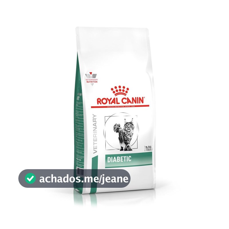 Ração Seca Veterinary Diet Diabetic para Gatos Adultos com Diabetes 1,5Kg Royal Canin