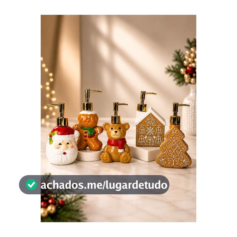 Porta Sabonete Líquido Decoração Natalina Premium Dispenser