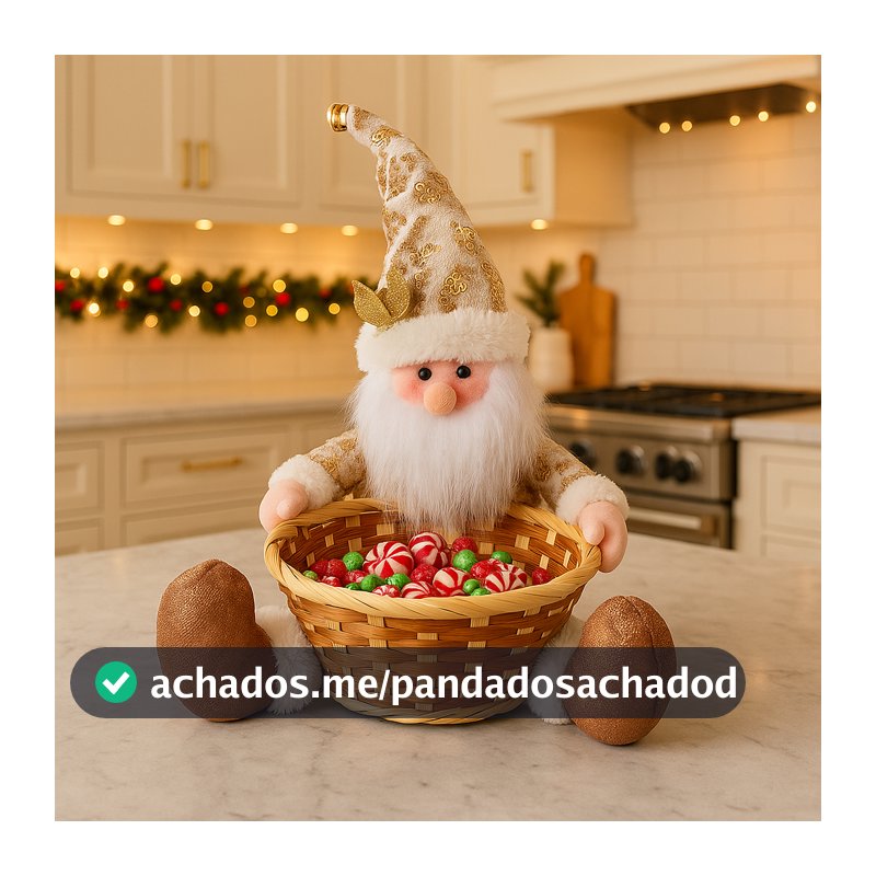 Cesto Porta Bala Natal Decoração Dourada Natalina Porta Treco Enfeite Mesa