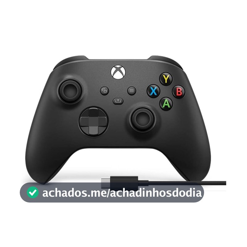 Controle para Xbox Sem Fio Preto + Cabo USB-C