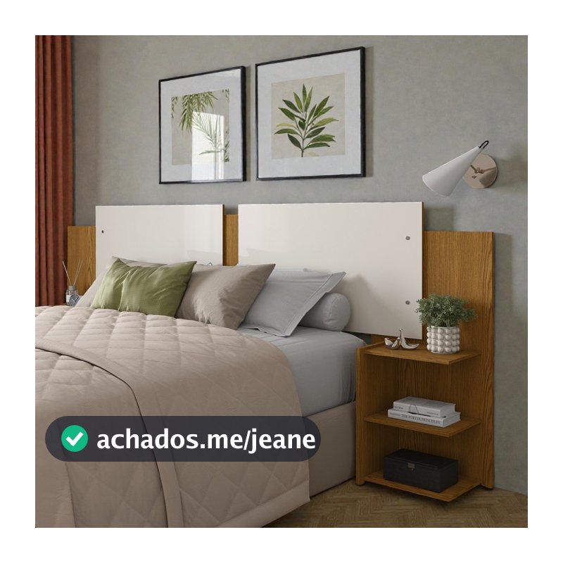 Cabeceira Com Painel De Cama Com Duas Mesas Laterais Quarto Casal Decoração Davi Outlet Plus