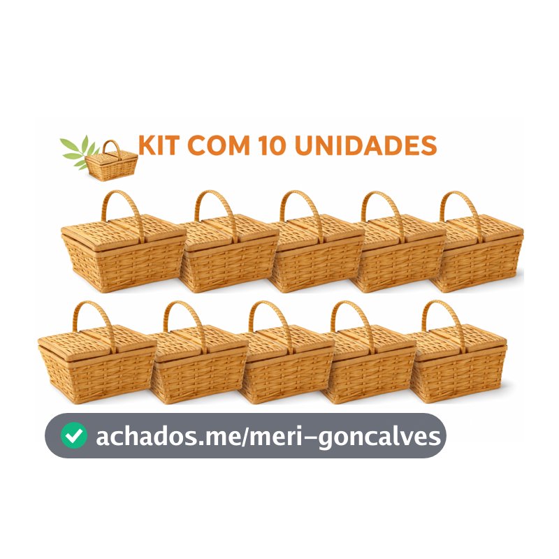 Kit com 10 Cestas de Piqueniques de Fibra sintética P