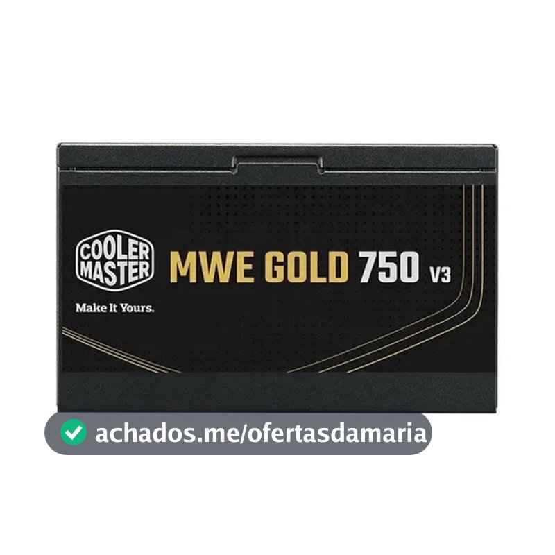 Fonte Cooler Master ATX 3.1 750W MWE Gold 750 V3 PFC Ativo 80 Plus Gold Sem/Cabo
