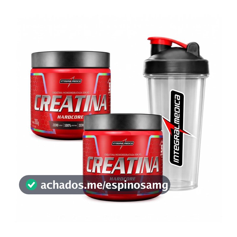 Kit 2 Creatina Integralmedica 300g + Coqueteleira 600ml