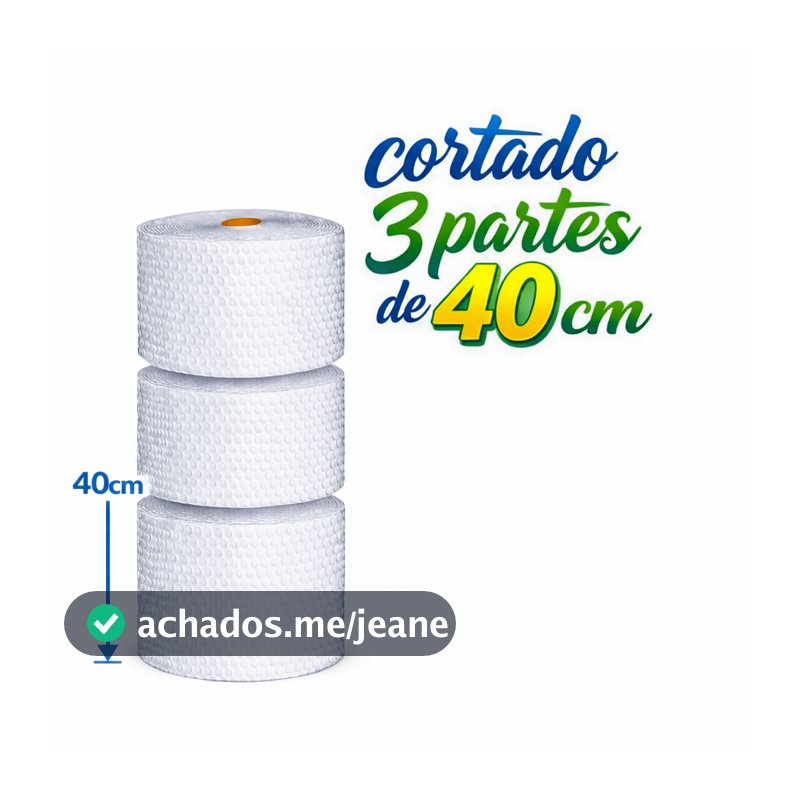 Vendendo Prático Bolha | Rolo 40cm x 100m (3 Cortes) Ideal para Embalagens e Proteção