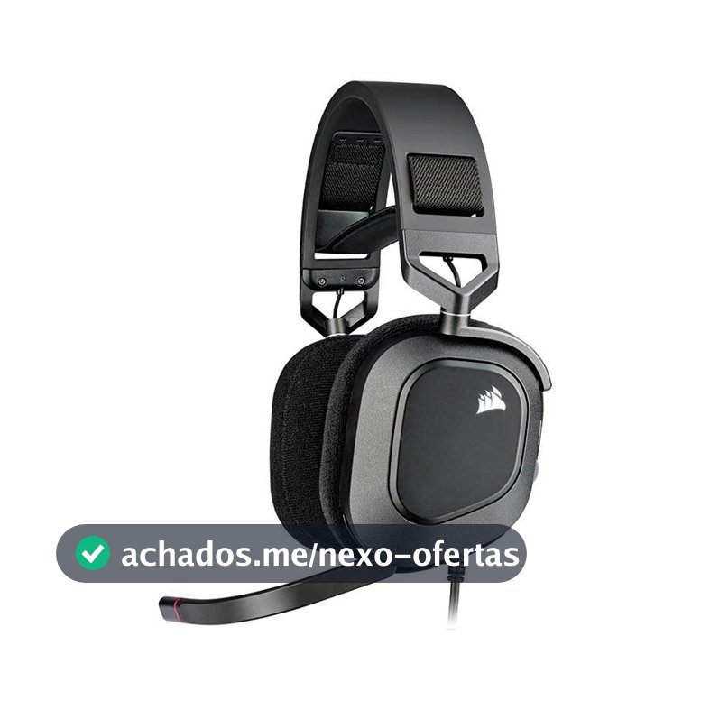 Headset Gamer Corsair HS80, RGB, Drivers 50mm, Preto, CA-9011237-NA