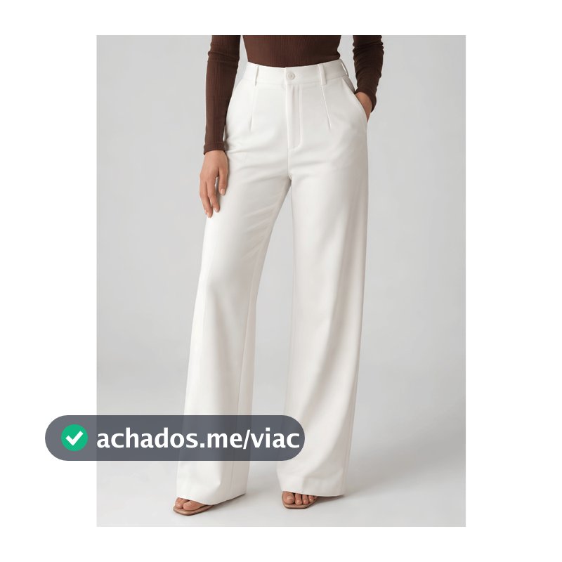 Calça Alfaiataria Feminina Wide Leg Social Cintura Alta Pantalona Elegante Executiva Escritório Trabalho Premium