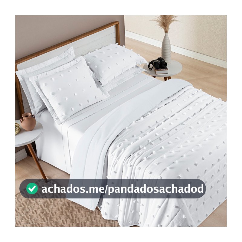 Cobre Leito Poppy Pompom Padrão-Casal/Queen/King 3 Peças 3D Dupla Face| Micropercal 300 fios Ambientale Enxovais