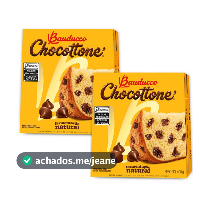 Kit 02 unidades Chocottone com Gotas de Chocolate 400g cada