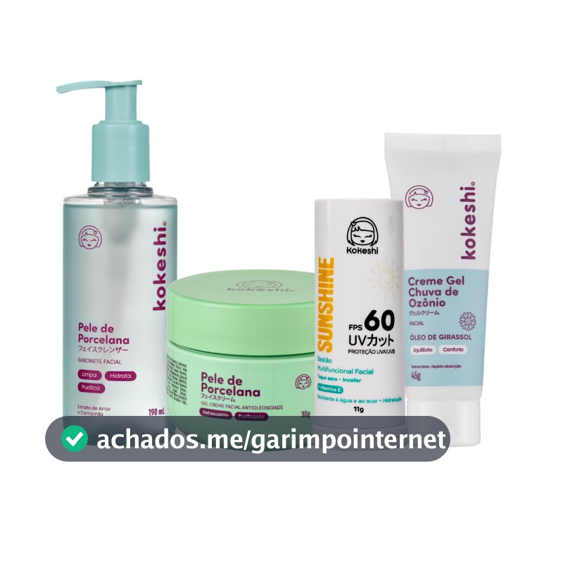 Kit Skincare Antioleosidade e Hidratação 4 Produtos - Kokeshi