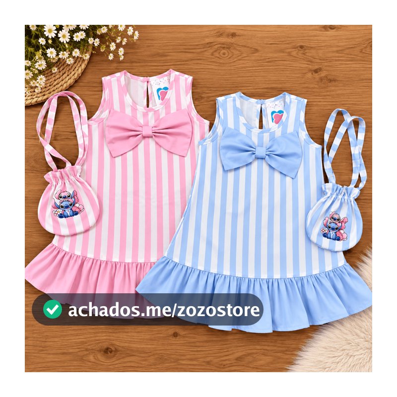 Vestido Infantil Menina Com Bolsinha Kit Presente Festa Aniversario  Princesa Luxo Fofinho Passeio Casual Modinha Roupa