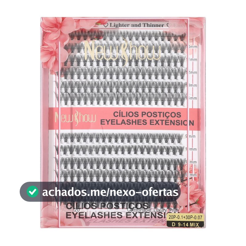 New Show Cílios extensão de Cilios Postiços -Tufos sem Nó-20P/30P-0.10-D 9-14MIX