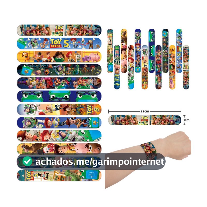 12 Peças Pulseira De Tapa De História De Brinquedo Para Crianças , Faixa Desenho Animado , Presente De Festa De Aniversá