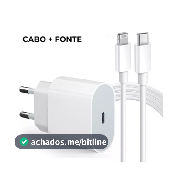 Kit Carregador Para iPhone Fonte + Cabo 20w PD Turbo Rapido Tipo C Lightning