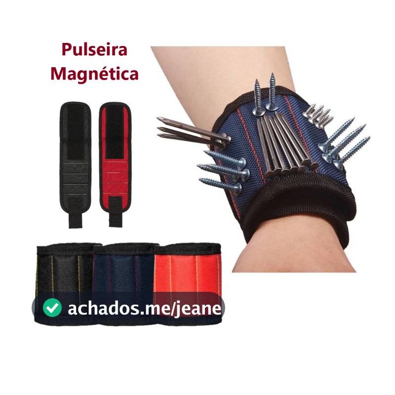 Pulseira Magnética Imã Prego Parafuso Bracelete Ferramentas