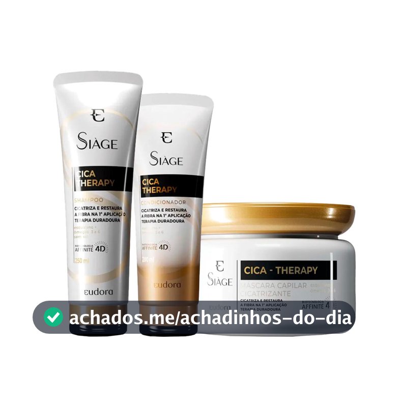 Kit Eudora Siáge Cica Therapy - Shampoo e Condicionador e Máscara