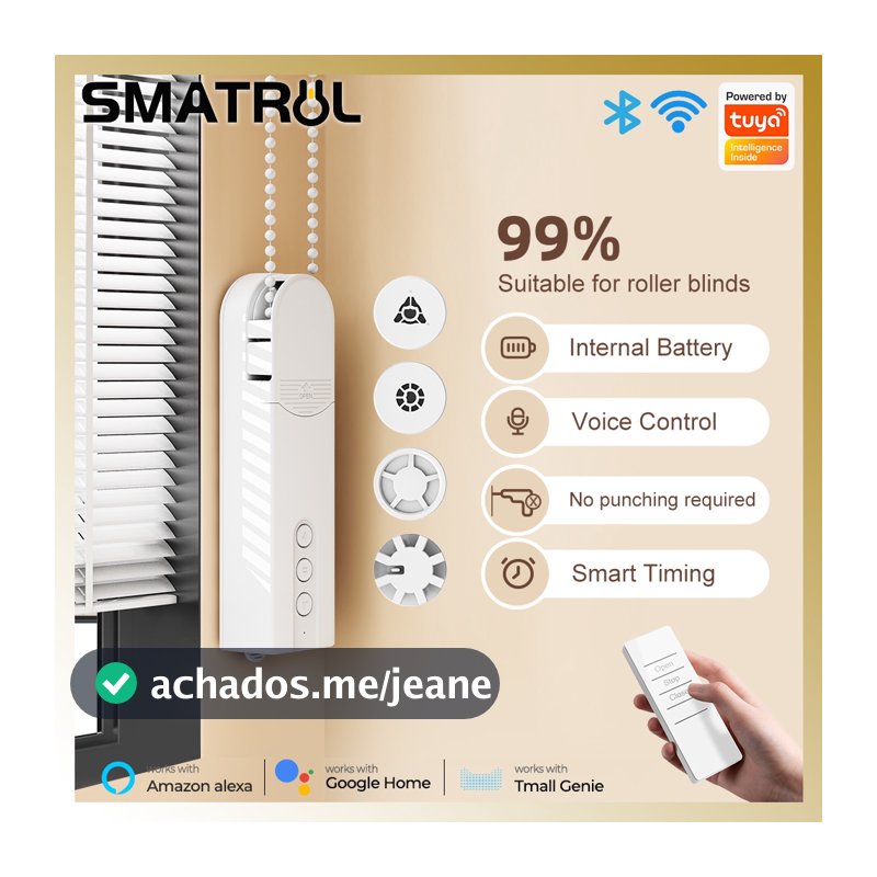 SMATRUL Tuya Smart Cortina Motor Zigbee/WiFi Versão Rolo Abridor Automático Ultra Silencioso Instalação Conveniente Baix