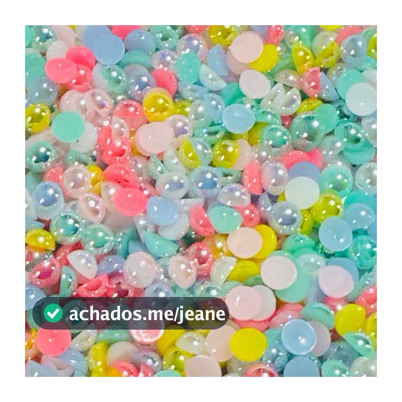 Kit Meia Pérola Íris 6mm -1000 ou 2000 aprox.– Candy Colors (Pacote 65g ou 130 gramas)