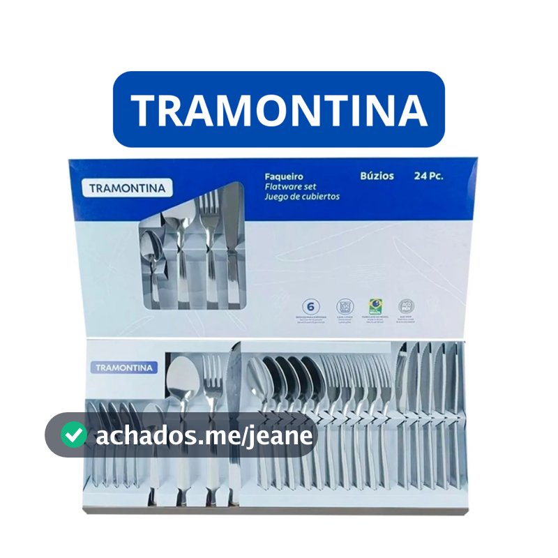 Kit de talheres 24 Peças Faqueiro Aço Inox Búzios Tramontina garfo faca colher ORIGINAL