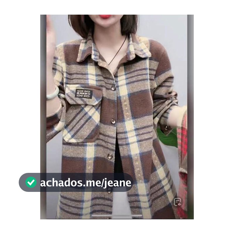 Primavera outono camisa espessada casual redução de idade temperamento mãe jaqueta casual xadrez camisa de lã All-Match