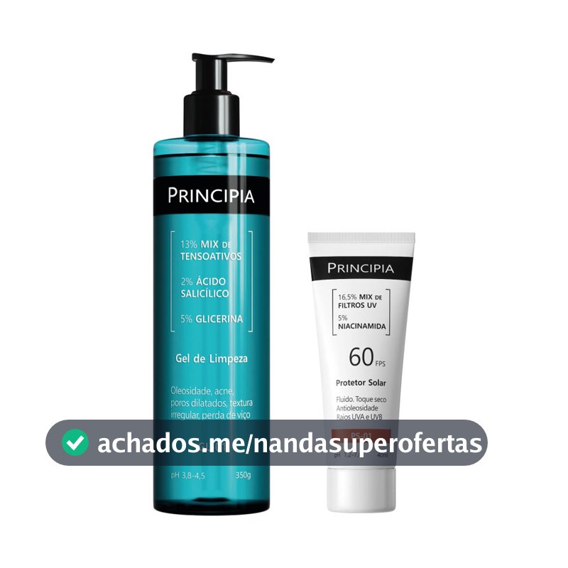 Principia Kit Todo Dia c/ Gel de Limpeza GL-01 + Protetor Solar Facial PS-01 FPS 60