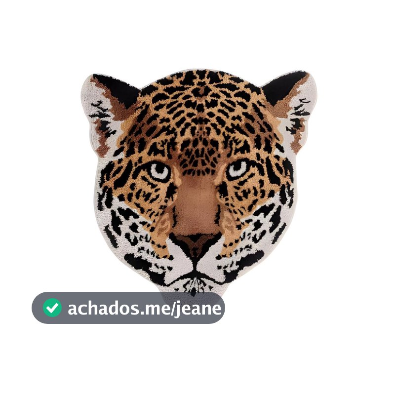 Tapete Decorativo Leopardo 85x85cm Antiderrapante Sala, Quarto e Escritório