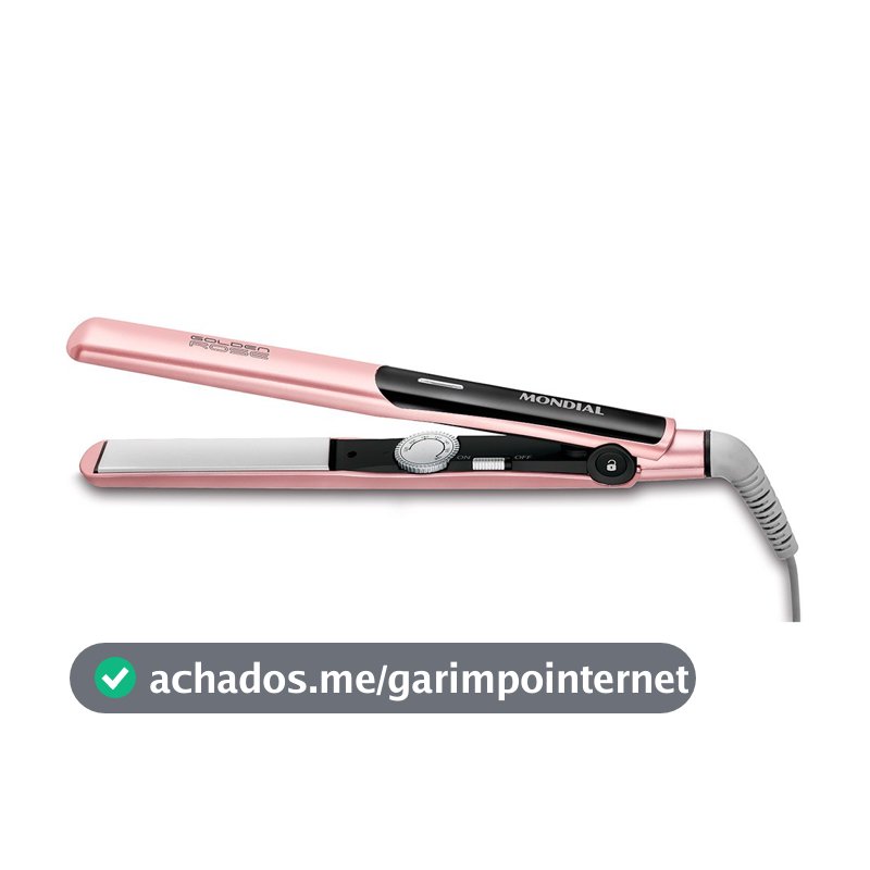 Prancha Chapinha Alisadora cabo giratório Golden Rose P-20 Mondial