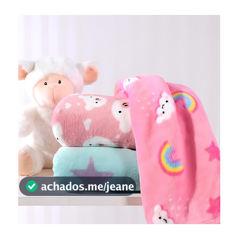 Manta Cobertor De Bebê Estampada 1,00 x 0,80m Menina e Menino Cobertinha De Berço