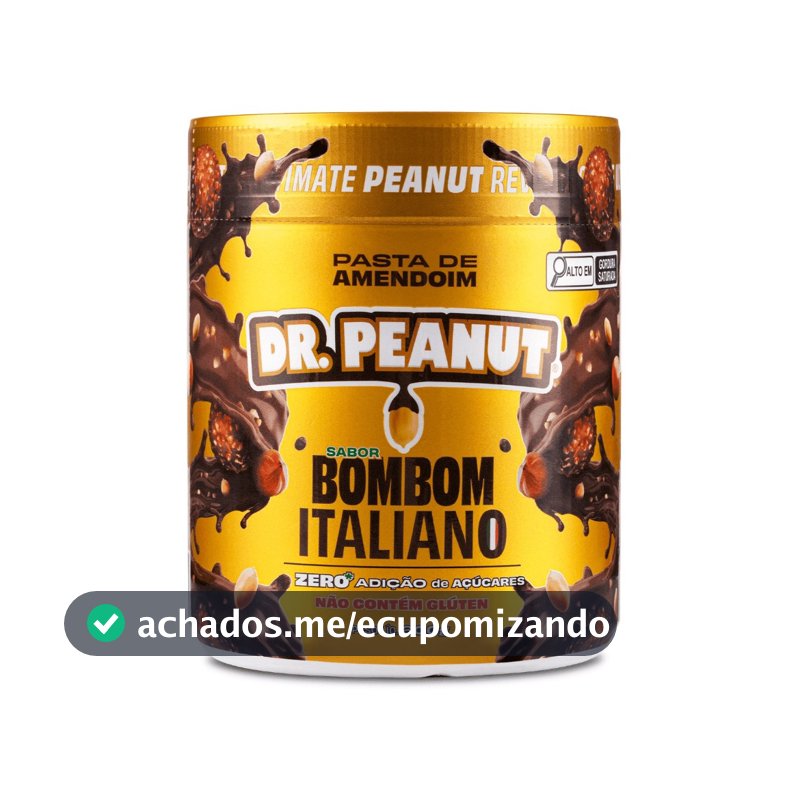 Pasta De Amendoim Com Whey Protein Dr. Peanut Sabor Bombom Italiano 600g