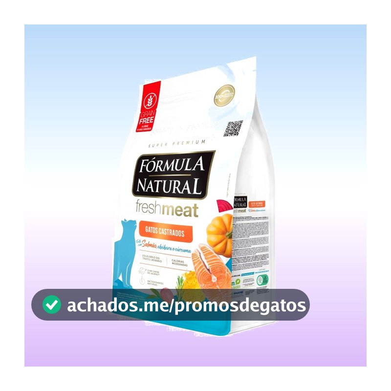 Ração Seca Fórmula Natural Fresh Meat Gatos Castrados Sabor Salmão 10,1 KG Adimax